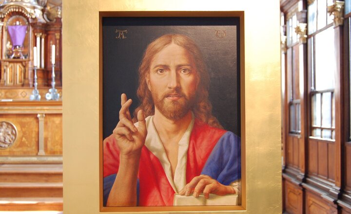 Jesus Ikone in der Kirche St. Mauritius Wiesentheid